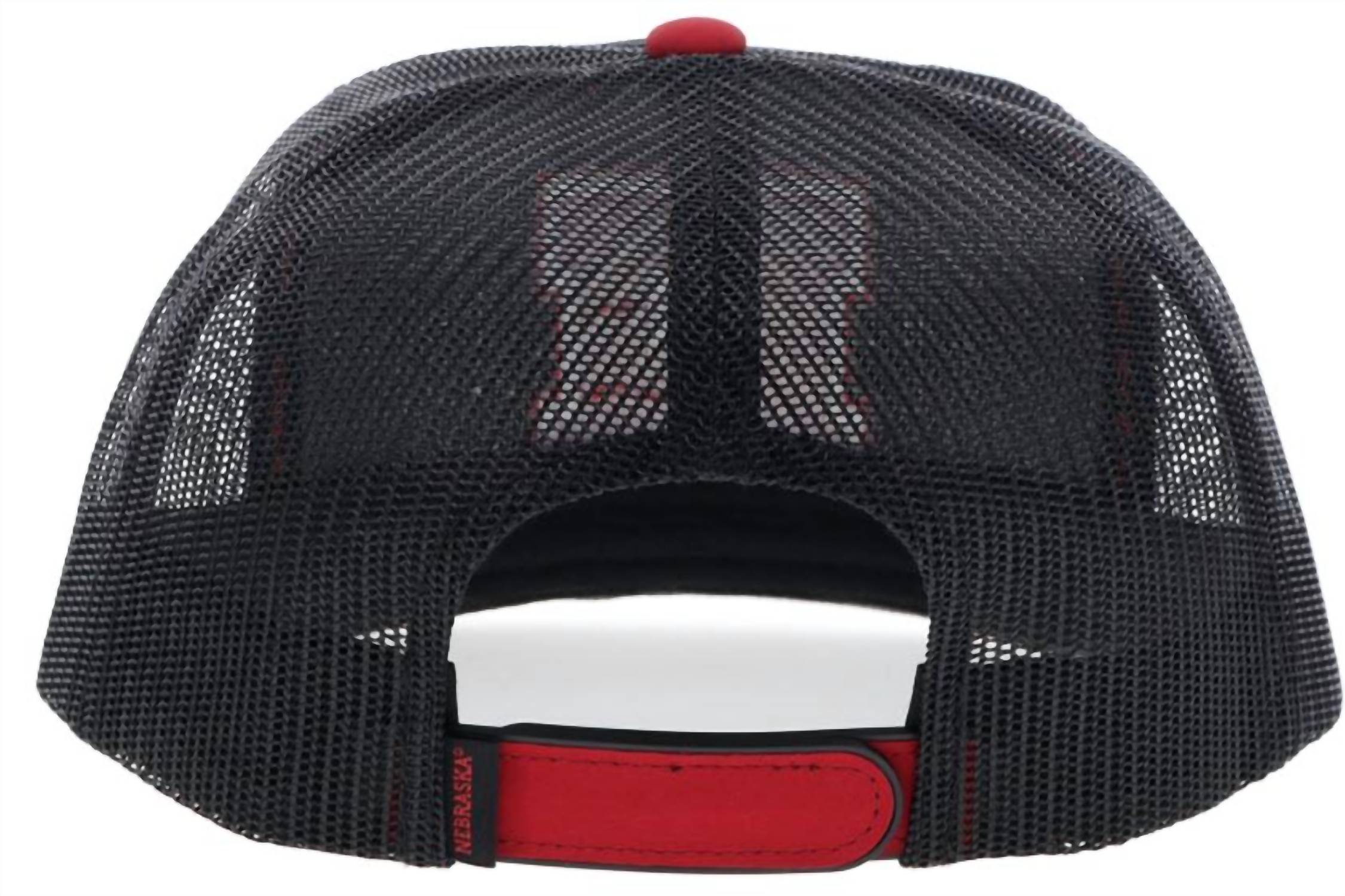 HOOEY Nebraska Team N 5-panel Mesh Trucker Snapback Cap in black red - men's hat - alternate view