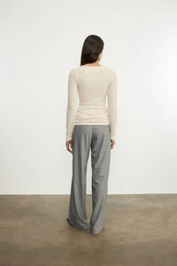 Enza Costa - SILK KNIT LONG SLEEVE CREW TEE