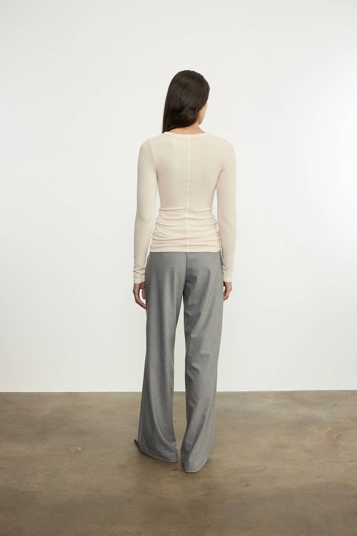 Enza Costa - SILK KNIT LONG SLEEVE CREW TEE