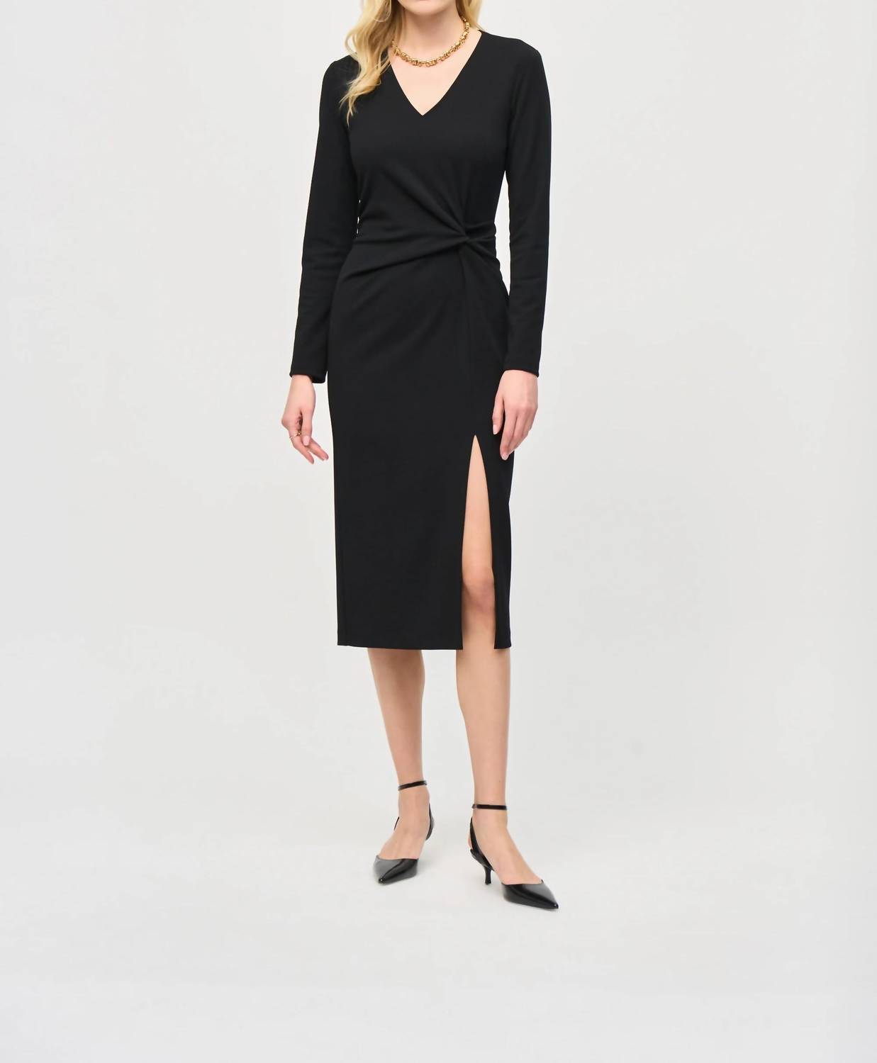 Joseph Ribkoff Scuba Crepe Sheath Dress in black 1 - women's dress