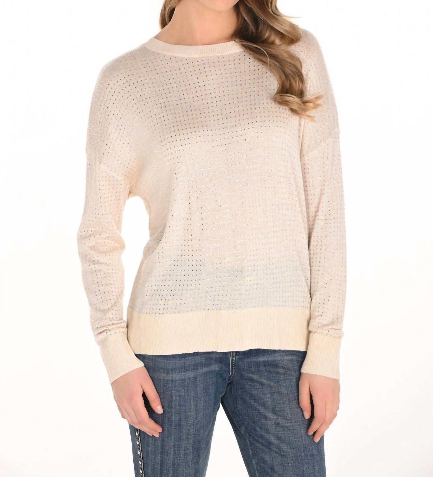 Frank Lyman - Women's Crew Neck Crystal Top
