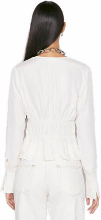 Frame - Ruched V-neck Blouse
