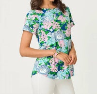 Lilly Pulitzer Key West Top in starlight navy lydia the lion - women's t-shirt - alternate view