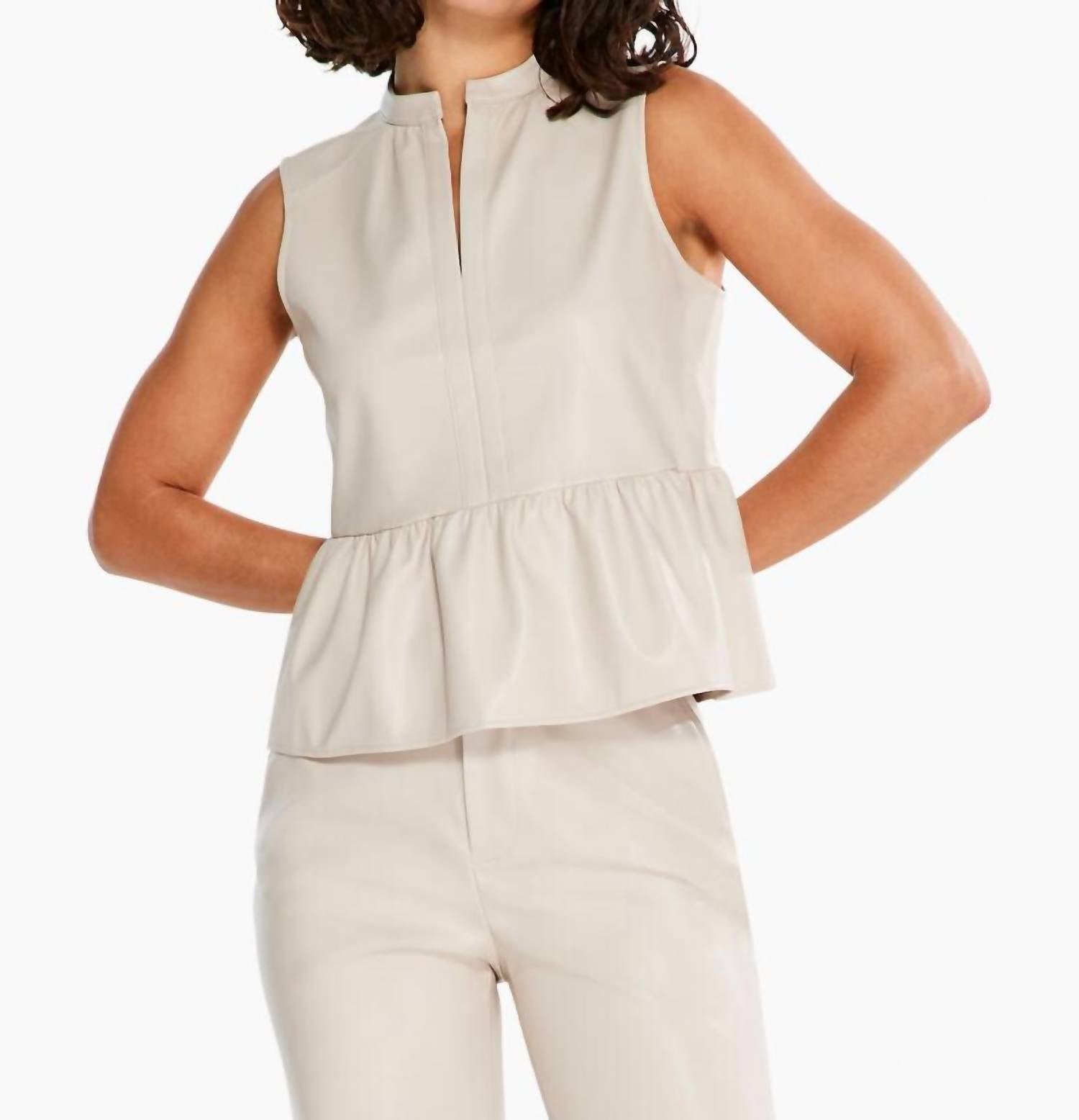 Nic + Zoe - Fedrica Faux Leather Swing Top