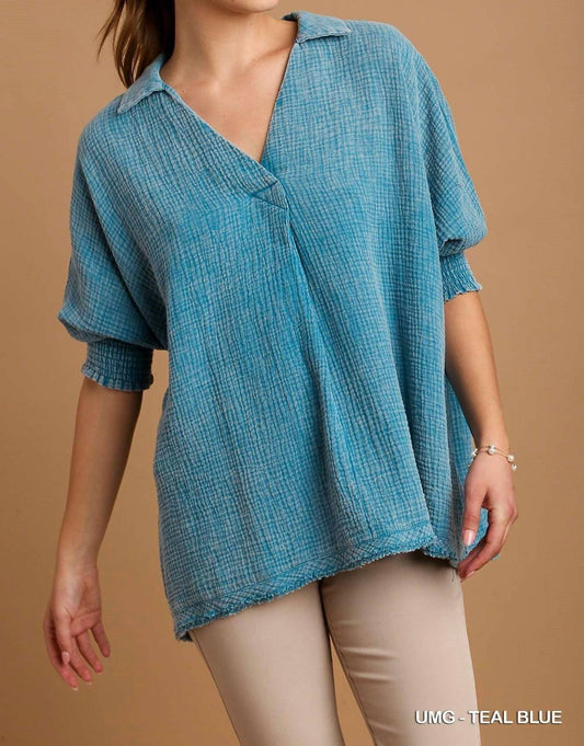 Umgee - Mineral Wash Boxy Cut Top