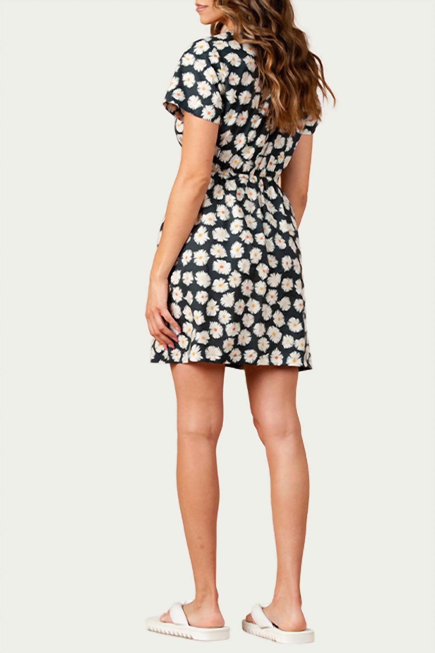 CARNATION CUTOUT COTTON MINI DRESS