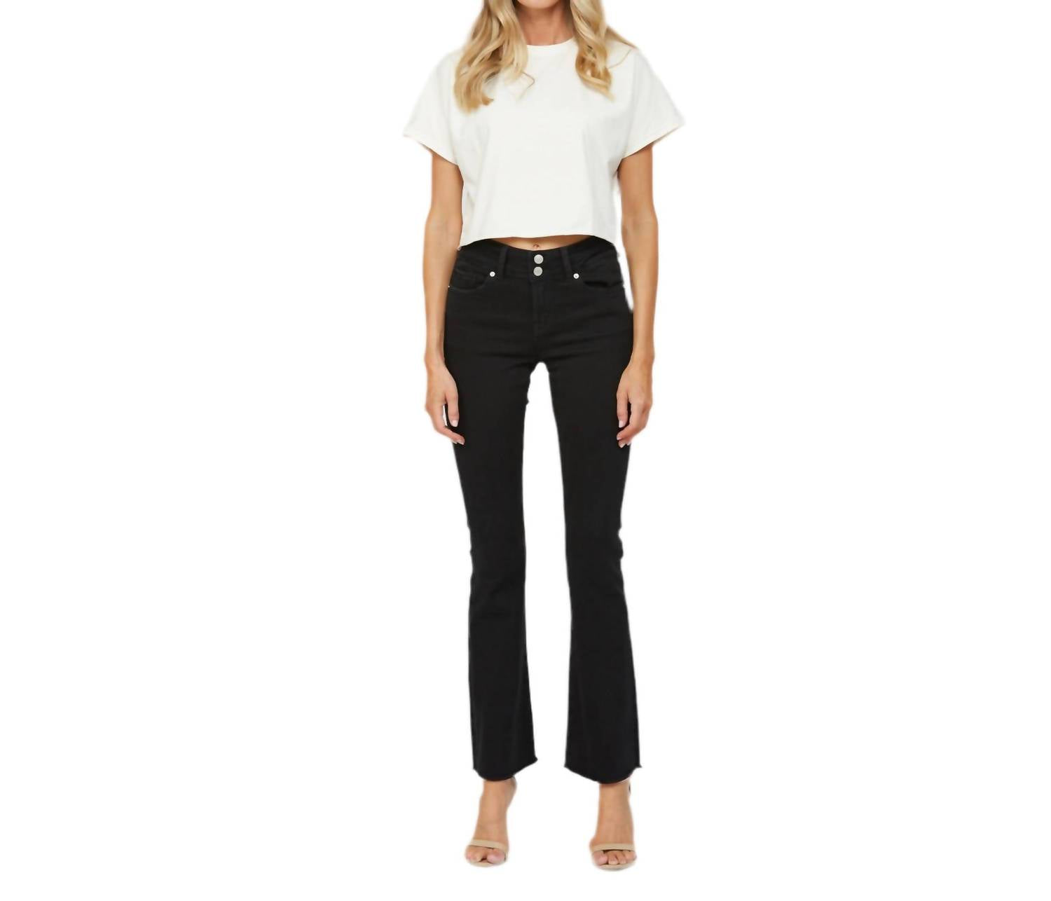 Mica Denim - Mid Rise Slim Boot Cut Jeans