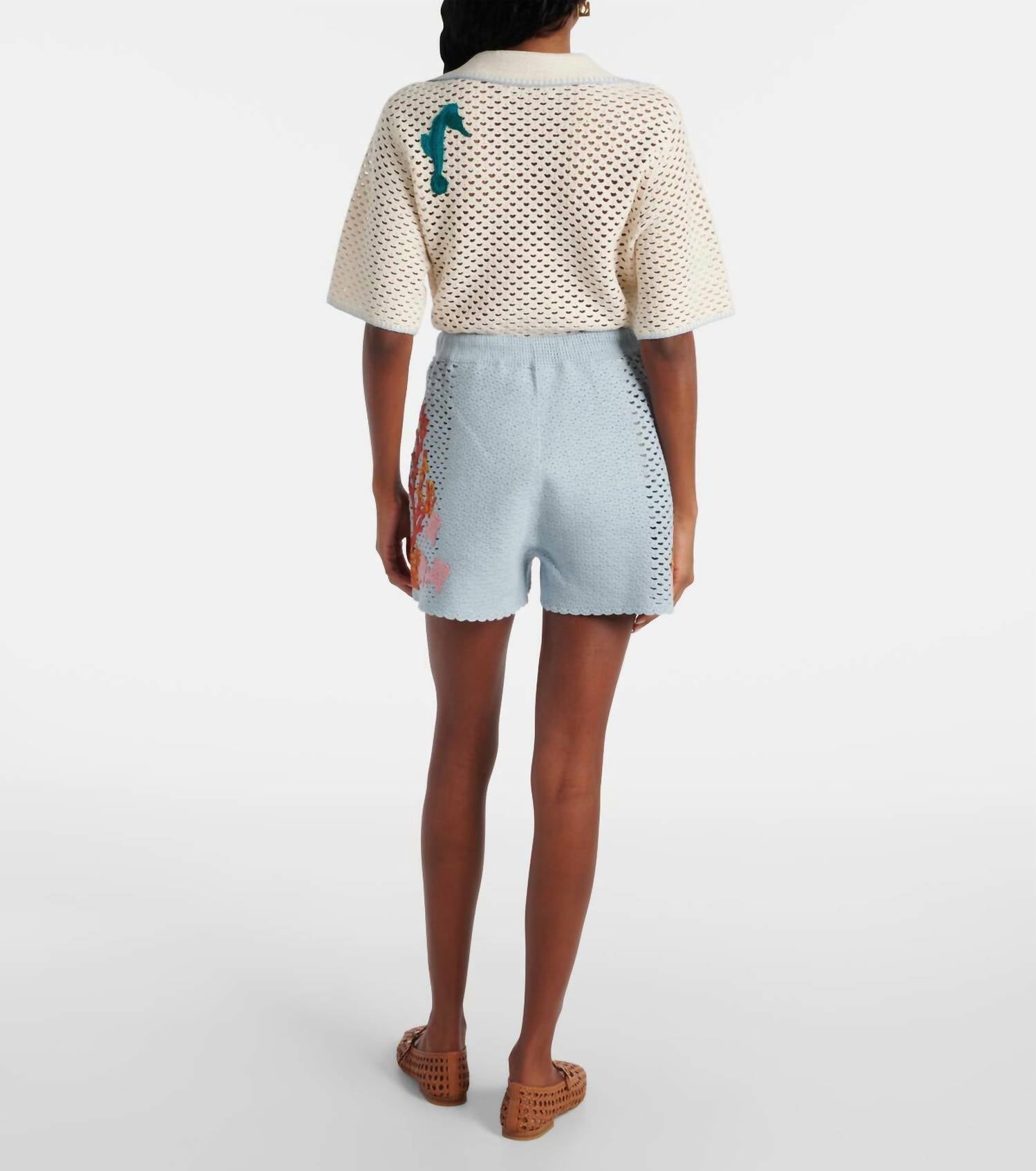 Alemais - Splash Embroidered Cotton Shorts