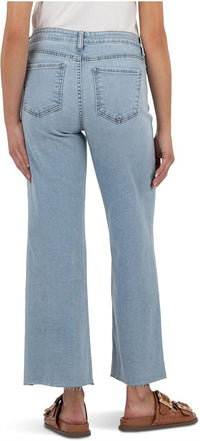 KUT FROM THE KLOTH Charlotte High Rise Culottes With Raw Hem Jeans in block - women's jeans - alternate view