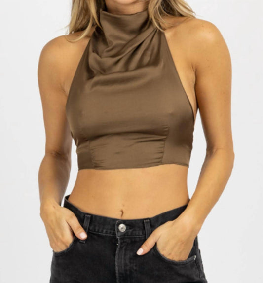 SILKY OPEN BACK CROP TOP