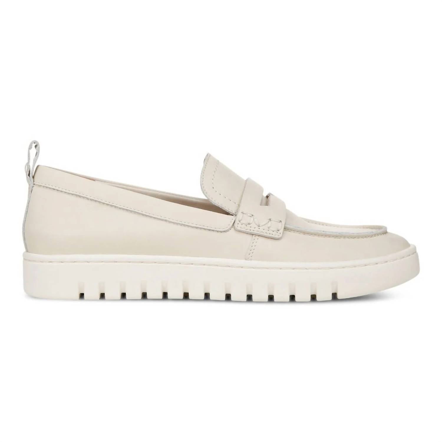 VIONIC Women's Uptown Loafer in cream leather - women's flats