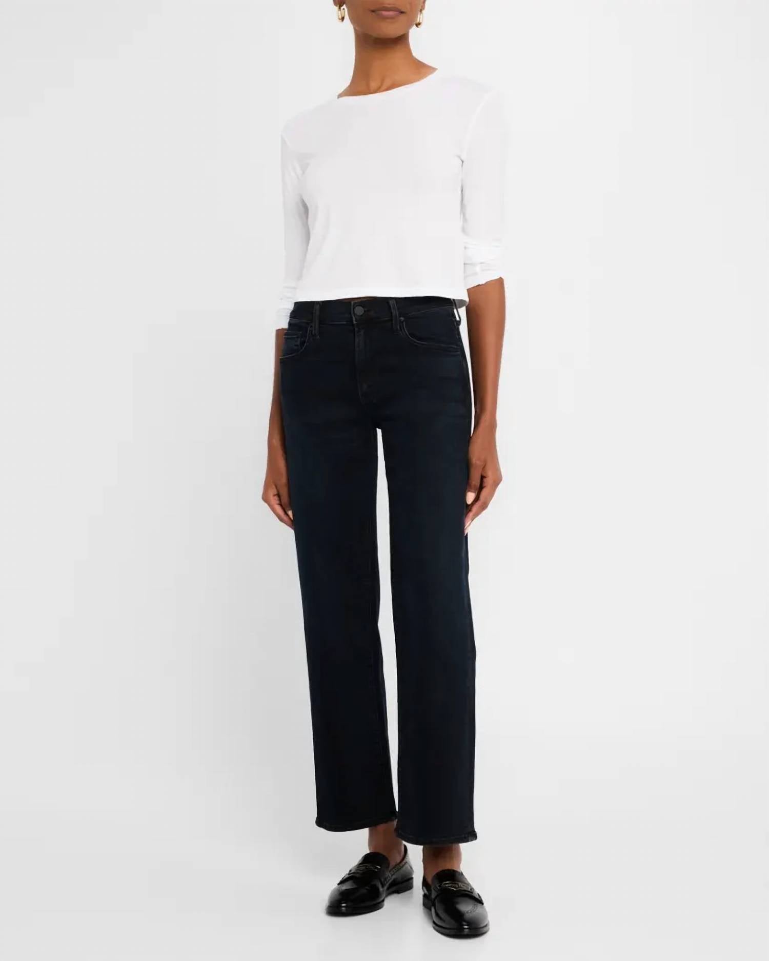 Mother Mid Rise Rambler Zip Ankle Jeans in night in venice - women's jeans
