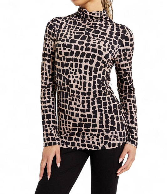 Joseph Ribkoff - MOCK NECK ANIMAL PRINT TOP