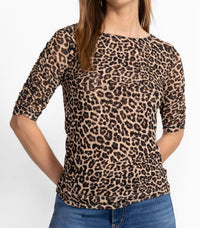 Johnny Was - RUCHED SLEEVE MESH TOP