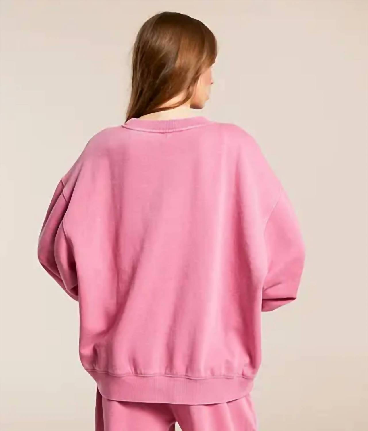 Free People Slow It Down Pullover Sweater Top in cashmere rose - women's sweater - detail view