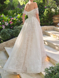 Ladivine - Lace Off Shoulder Bridal Gown