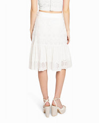 Nicole Miller - Embellished Eyelet Mini Skirt