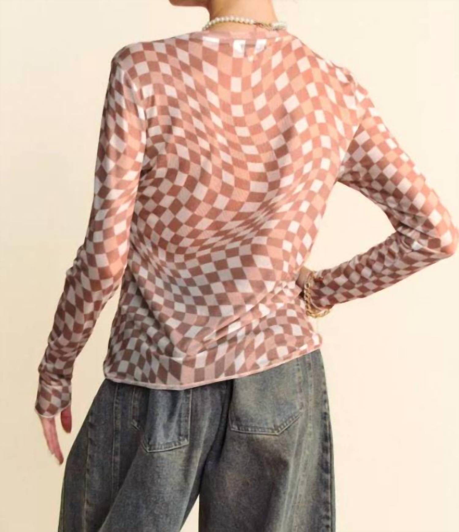 Davi & Dani - Checkered Burnout Top
