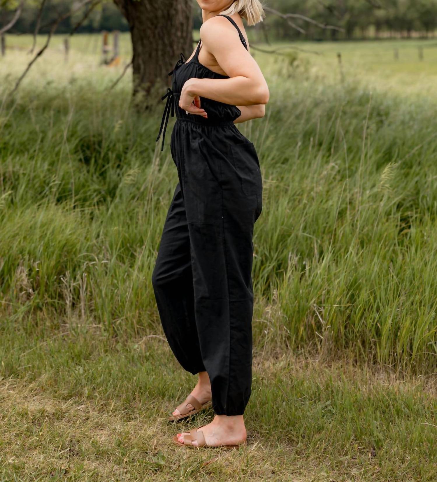 So Me - Melissa Shirred Jumpsuit