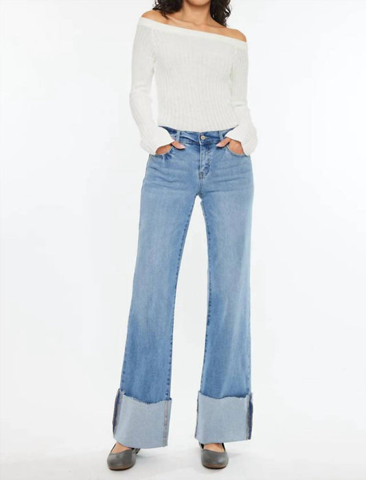 Kancan - Emma Mid Rise Wide Leg Jeans