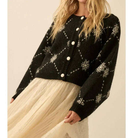 Promesa - Snowflake Jacquard Dolman Cardigan