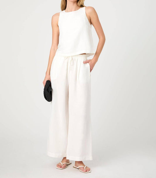 French Connection - Birdie Linen Wide Leg Trouser Pants