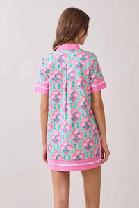 Tcec - Floral Print Caftan Shift Mini Dress