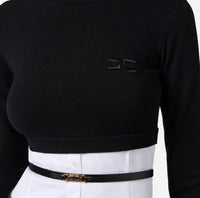 Elisabetta Franchi - Knit And Cotton Poplin Top