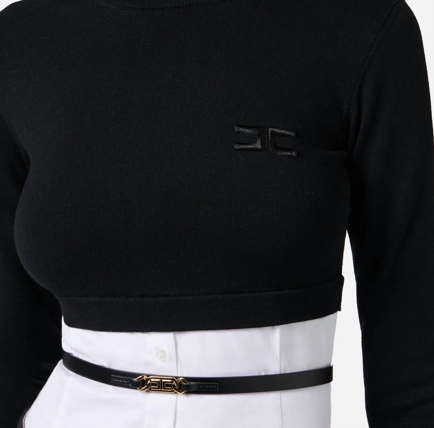 Elisabetta Franchi - Knit And Cotton Poplin Top