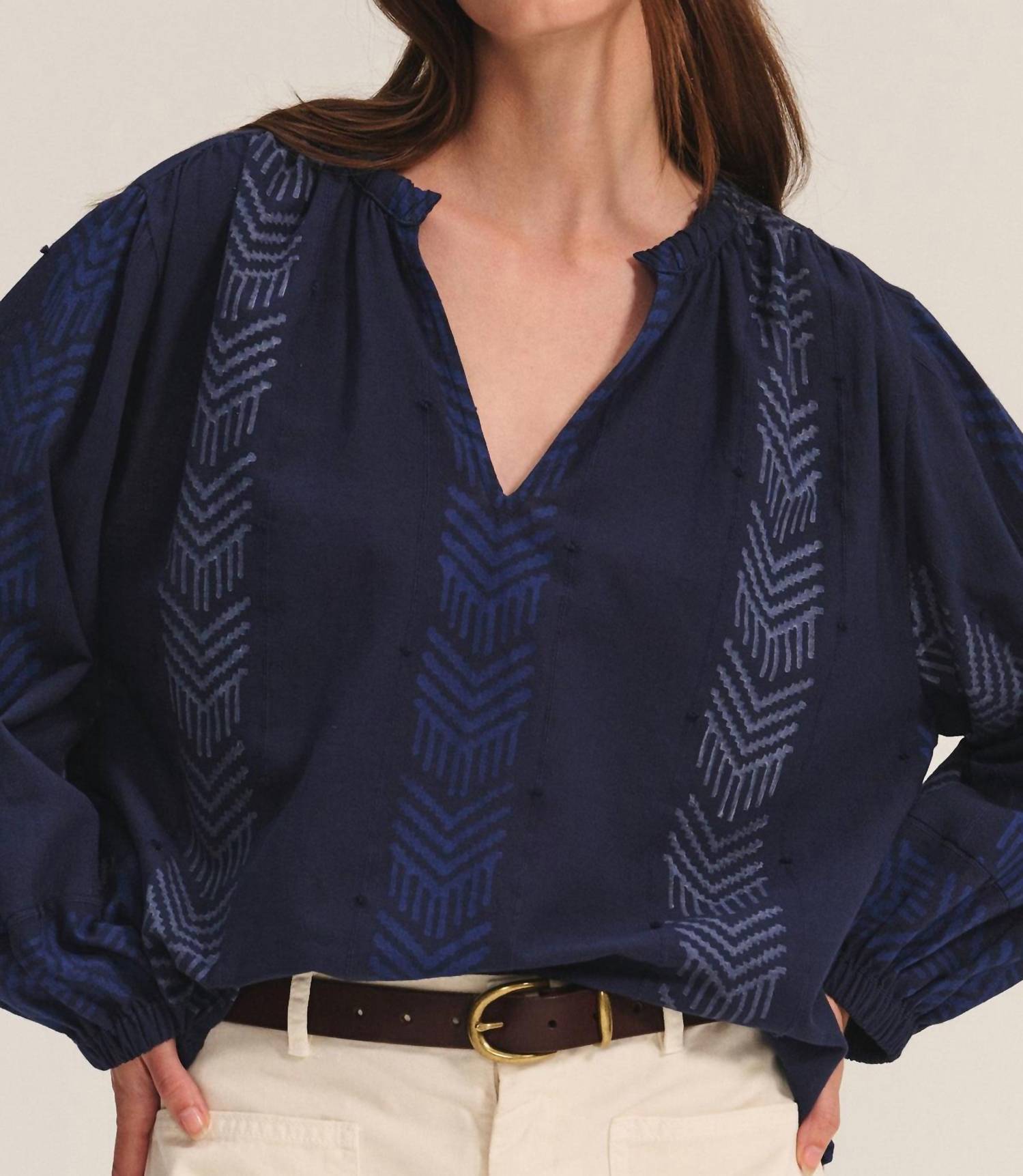 Velvet By Graham & Spencer - Effie Gaia Jacquard Boho Top