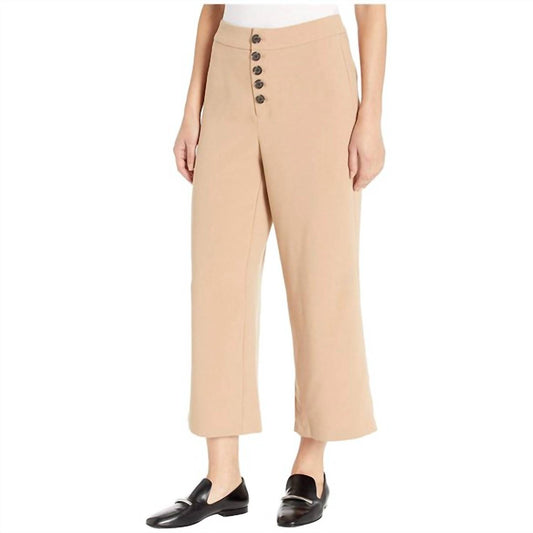 Riga Button Front Wide Leg Trouser