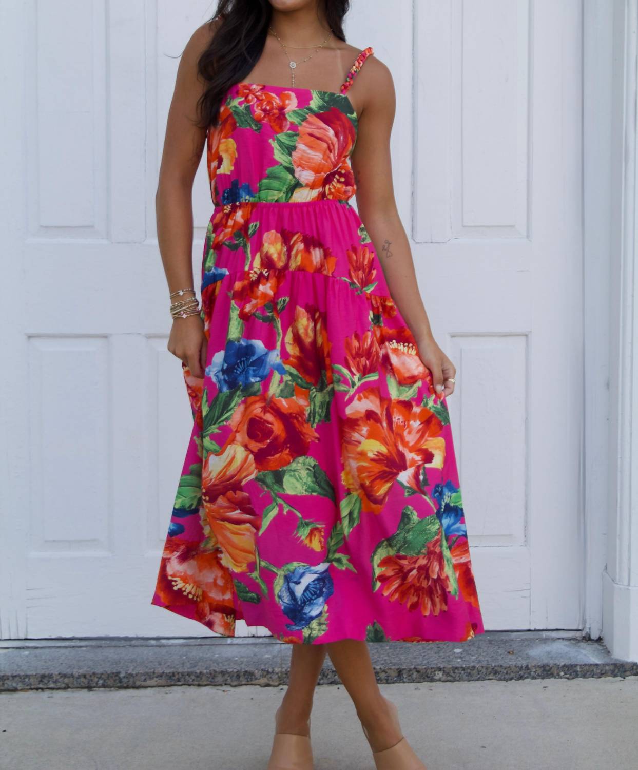 Skies Are Blue - Braided Strap Maxi Dress