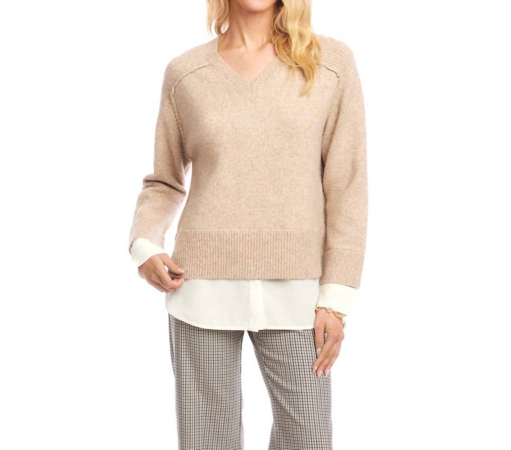 Karen Kane - Layered V-Neck Sweater