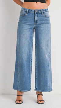 Jbd. - Mid Rise Full Length Seamed Wide Leg Jeans