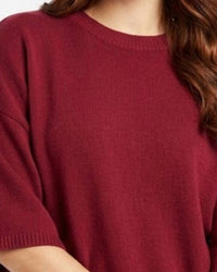 Sewn And Seen - Short Sleeve Relaxed Sweater Top