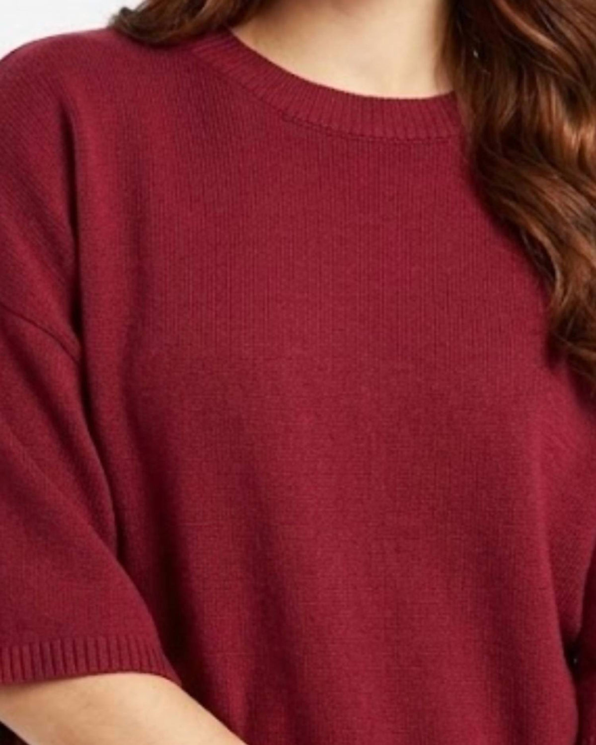 Sewn And Seen - Short Sleeve Relaxed Sweater Top