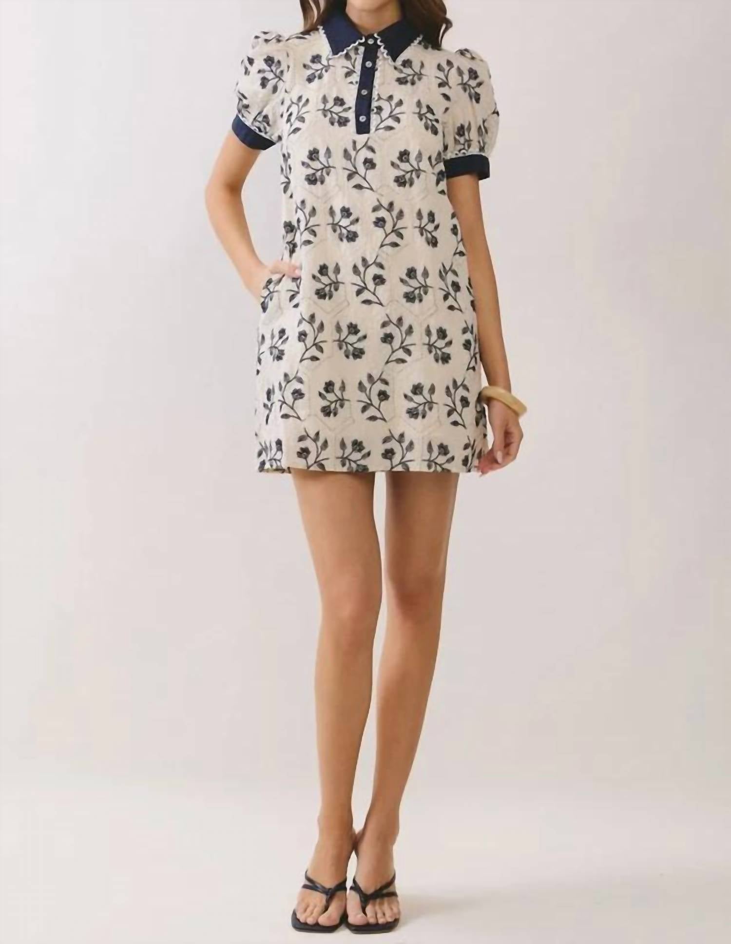 Pretty Follies - Floral Puff Sleeve Mini Dress