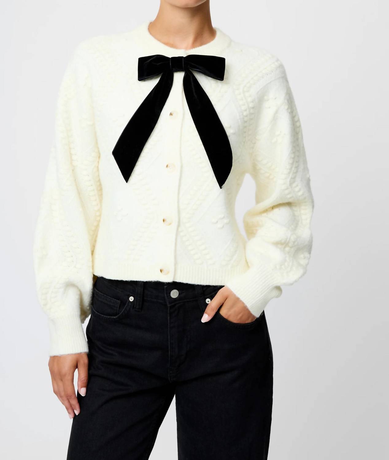 French Connection - Kitty Bobble Contrast Cardigan