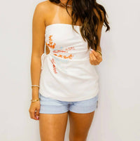 Lena - Strapless Beaded Top