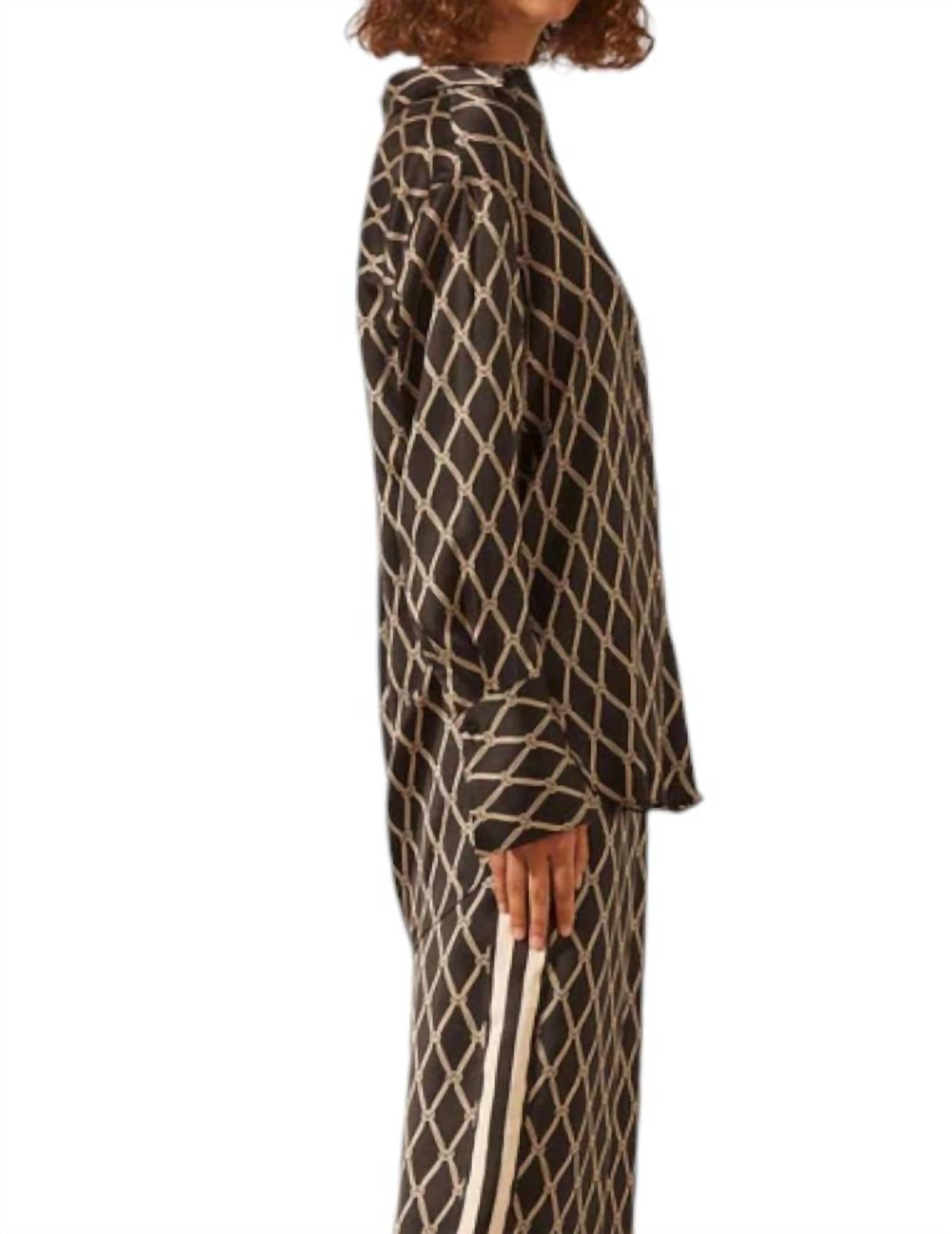 Shona Joy - SILK CONTRAST RELAXED SHIRT