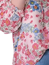 Curve Market - Macaron Floral Blouse
