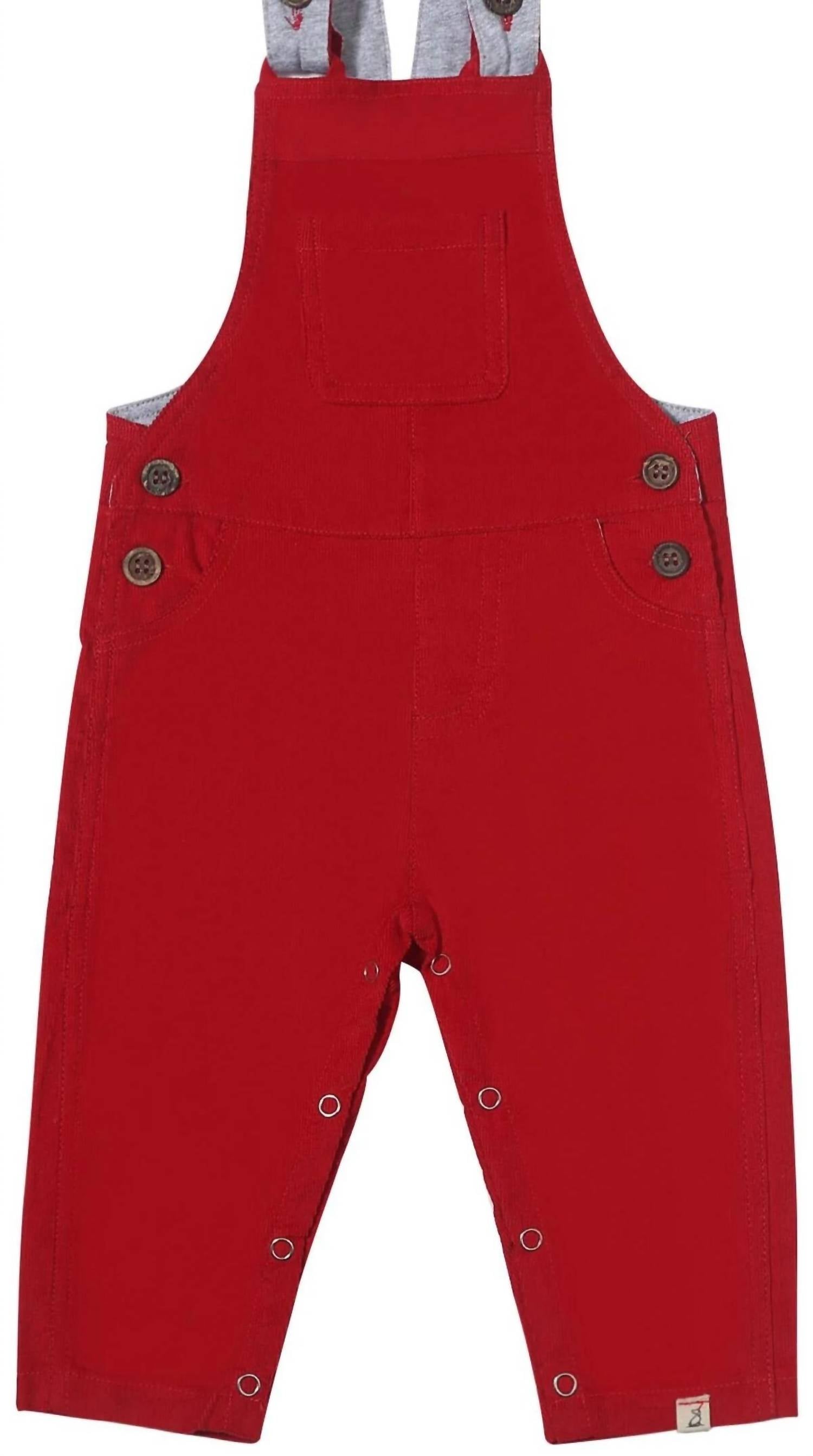ME & HENRY Kid's Harrison Cord Overall in red - kids' item