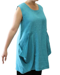 Mosaic - Oversized Pocket Linen Top