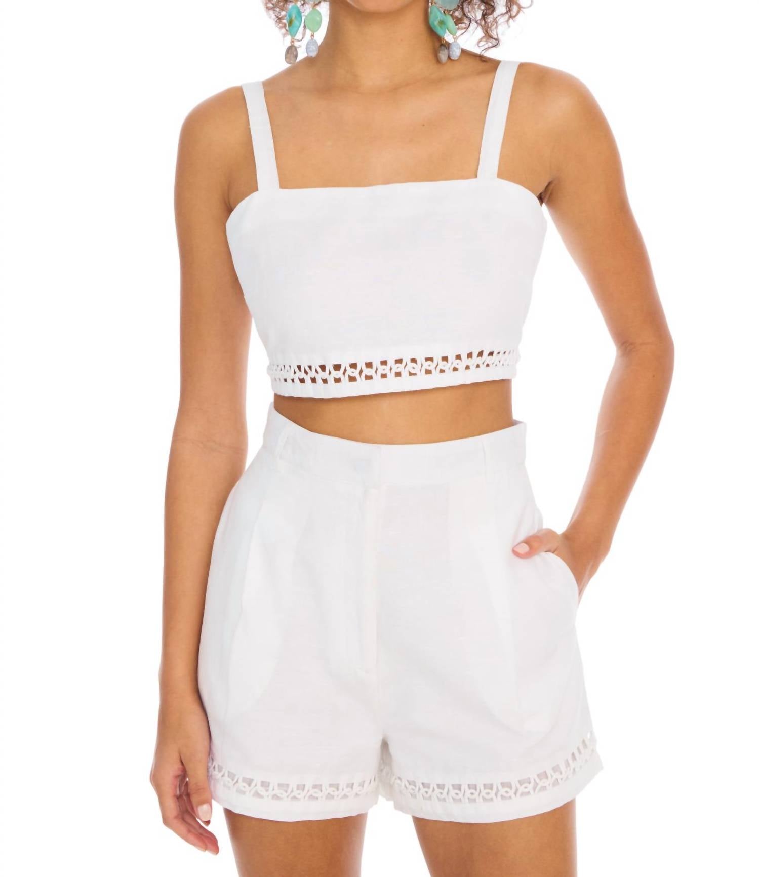 ALLISON NEW YORK ELISE SHORTS in white - women's shorts