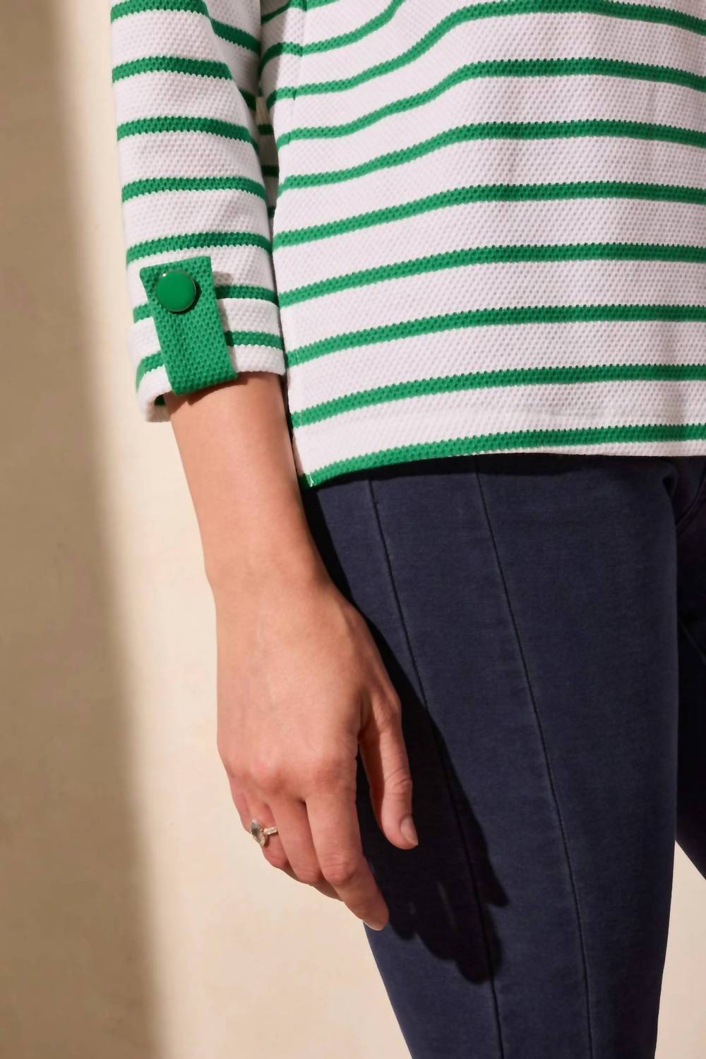 Tribal - Waffle Knit Boat Neck Top