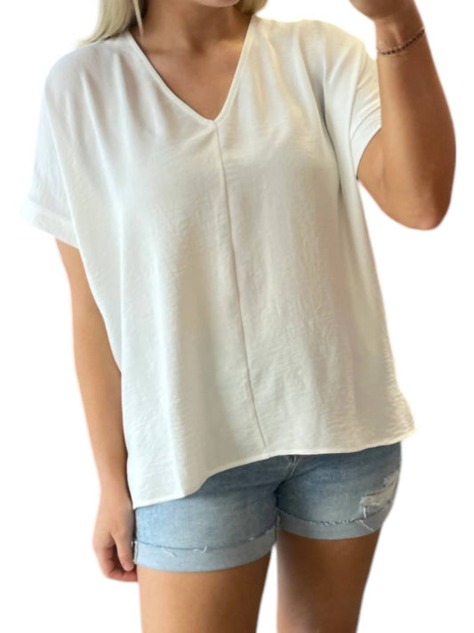 Mittoshop - V-Neck Woven Top