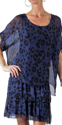 Gigi Moda - Monica Leopard Print Silk Kaftan Blouse