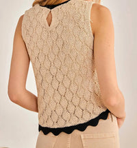 Nekane Nkn - Scalloped Open-knit Tank Top