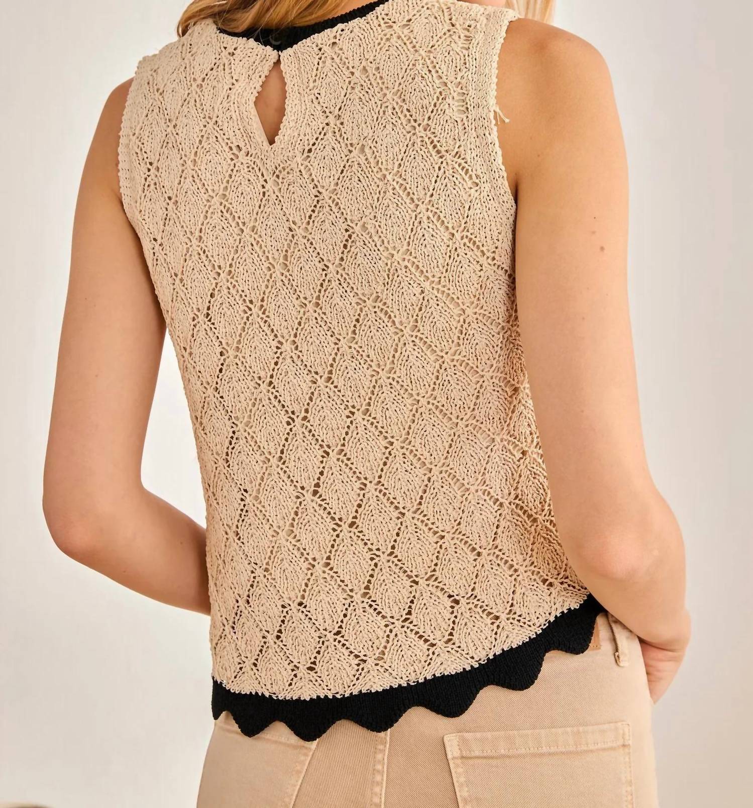 Nekane Nkn - Scalloped Open-knit Tank Top