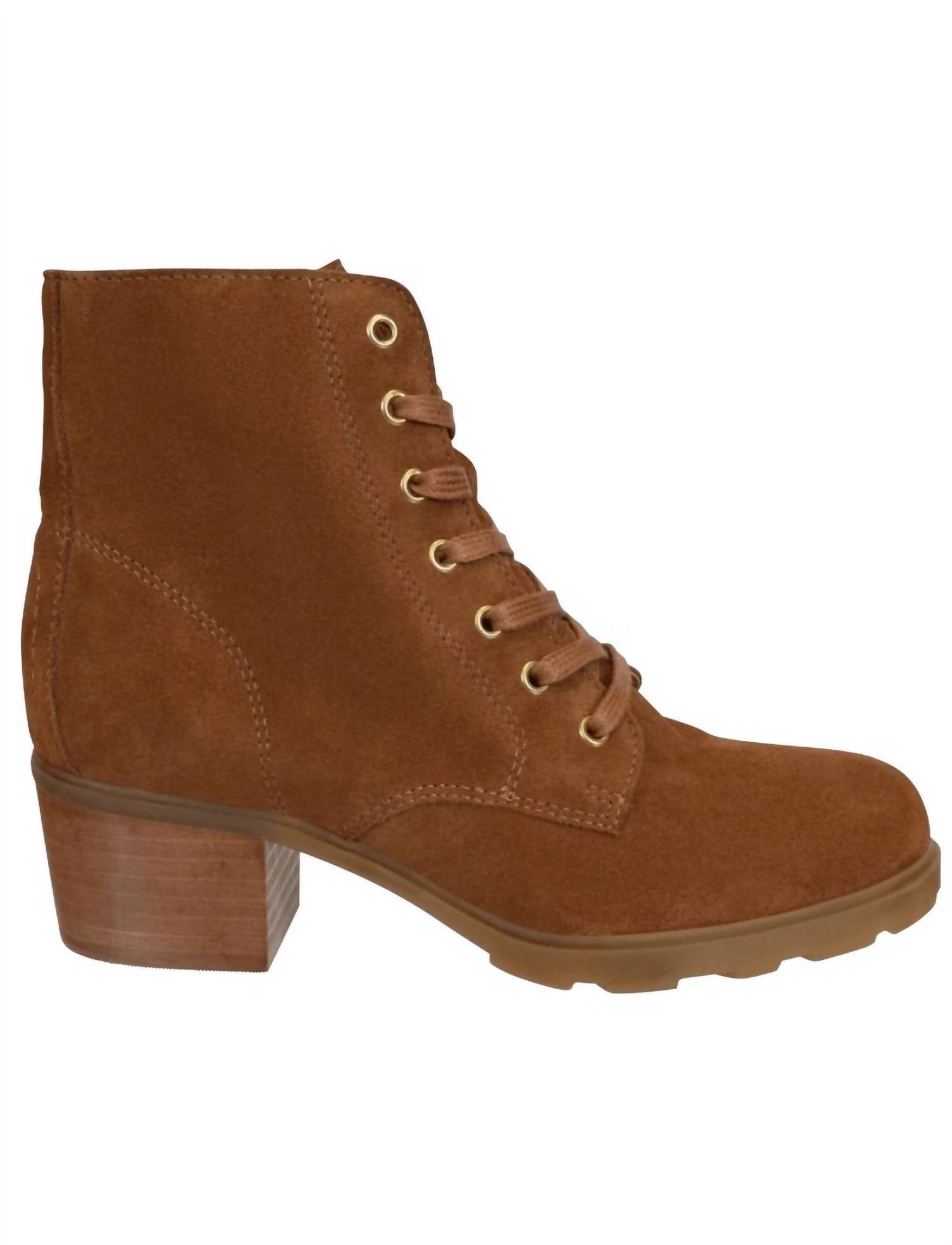 OTBT Women's Arc Heeled Ankle Boots in camel - women's shoe - detail view
